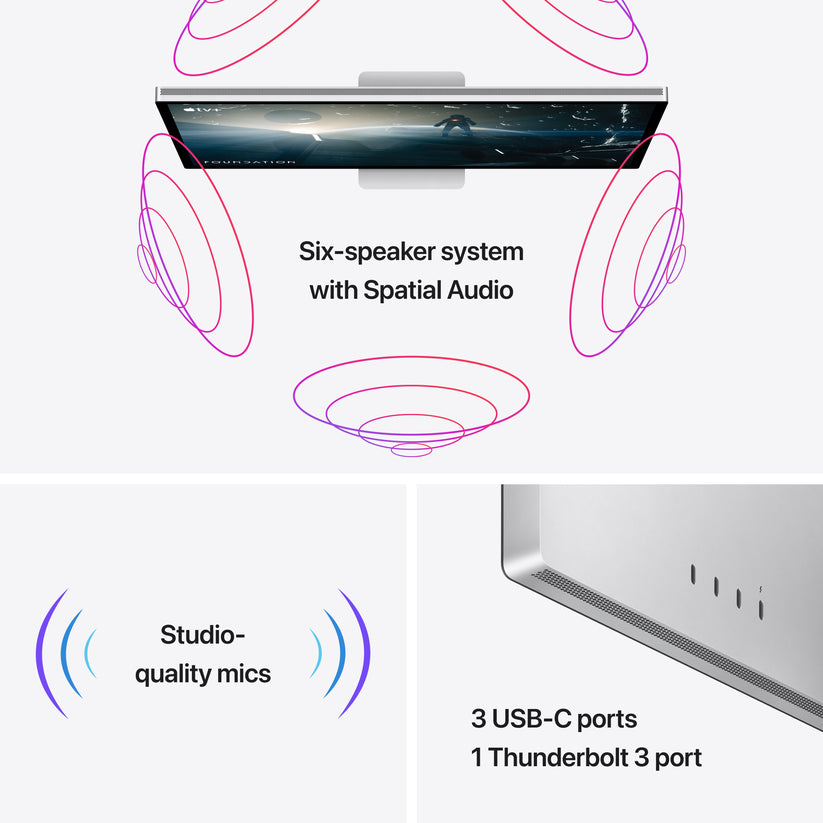 Monitor Apple Studio Display 27", 5K Retina, Thunderbolt, Nano-Texture Glass, Adaptor VESA, Argintiu (Stand monitor Apple Pro nu este inclus) - iSTYLE RO
