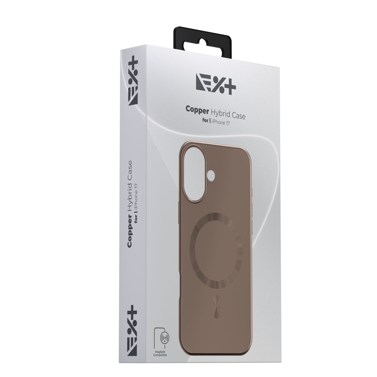 Husa de protectie NOA Hibrid pentru iPhone 17, MagSafe, Roz Cupru
