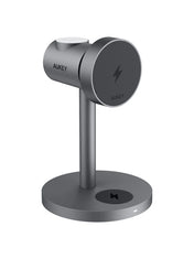 Incarcator AUKEY MagFusion 3-in-1 Qi2 15W Magnetic Wireless Charger MFI Certified