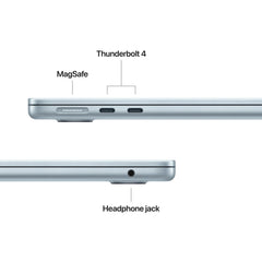 Produs configurabil: MacBook Air 13", procesor Apple M5, 10 nuclee CPU si 10 nuclee GPU, 16GB, 1TB SSD, Sky Blue, US KB - iSTYLE.ro