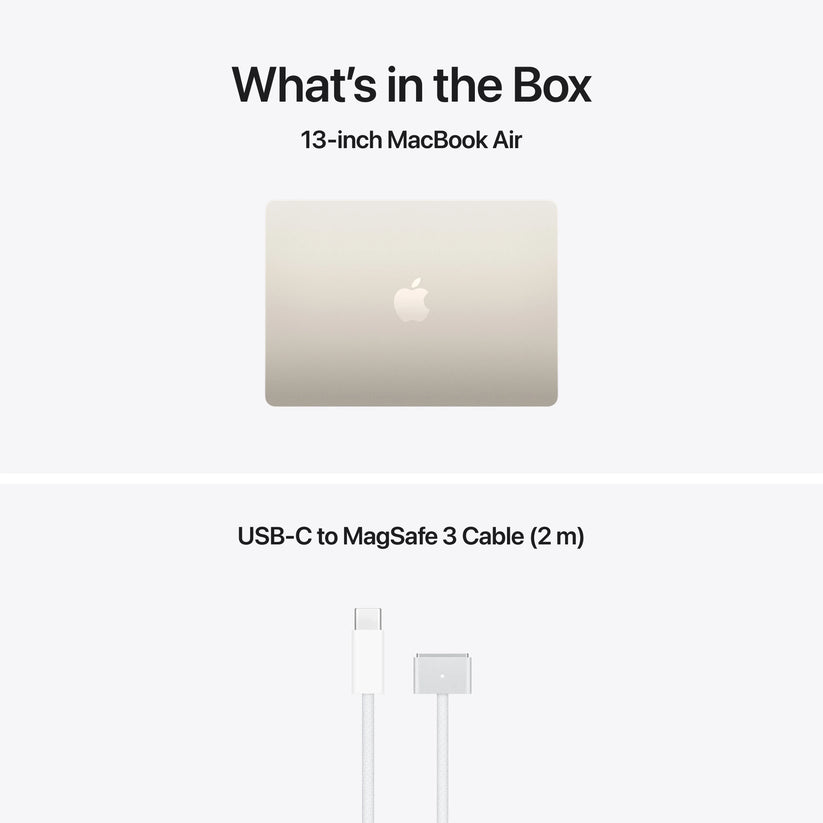 Produs configurabil: MacBook Air 13", procesor Apple M5, 10 nuclee CPU si 10 nuclee GPU, 24GB, 512GB SSD, Starlight, RO KB