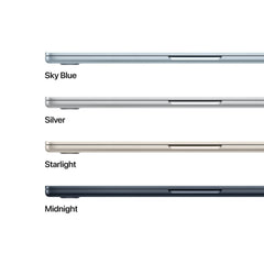 Produs configurabil: MacBook Air 15", procesor Apple M5, 10 nuclee CPU si 10 nuclee GPU, 24GB, 512GB SSD, Midnight, INT KB