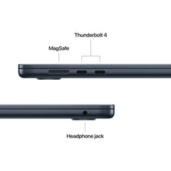 Produs configurabil: MacBook Air 15", procesor Apple M5, 10 nuclee CPU si 10 nuclee GPU, 24GB, 512GB SSD, Midnight, INT KB