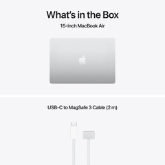 Produs configurabil: MacBook Air 15", procesor Apple M5, 10 nuclee CPU si 10 nuclee GPU, 24GB, 512GB SSD, Silver, US KB