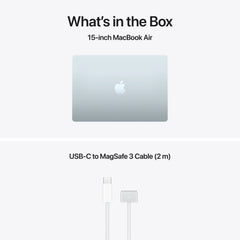 Produs configurabil: MacBook Air 15", procesor Apple M5, 10 nuclee CPU si 10 nuclee GPU, 32GB, 4TB SSD, Sky Blue, RO KB