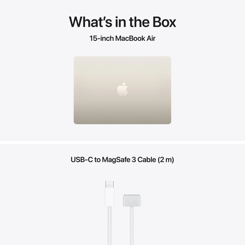 Produs configurabil: MacBook Air 15", procesor Apple M5, 10 nuclee CPU si 10 nuclee GPU, 32GB, 1TB SSD, Starlight, US KB
