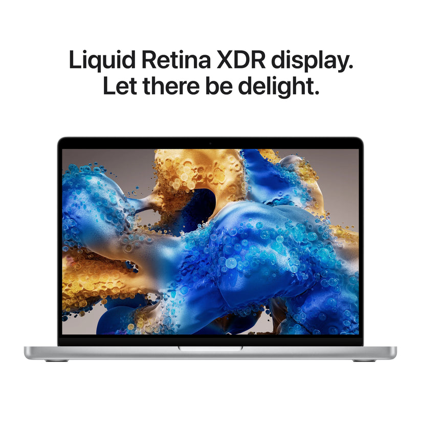 Produs configurabil: MacBook Pro 14", procesor Apple M5 Pro, 18 nuclee CPU si 20 nuclee GPU, 24GB, 1TB SSD, Silver, Standard, US KB