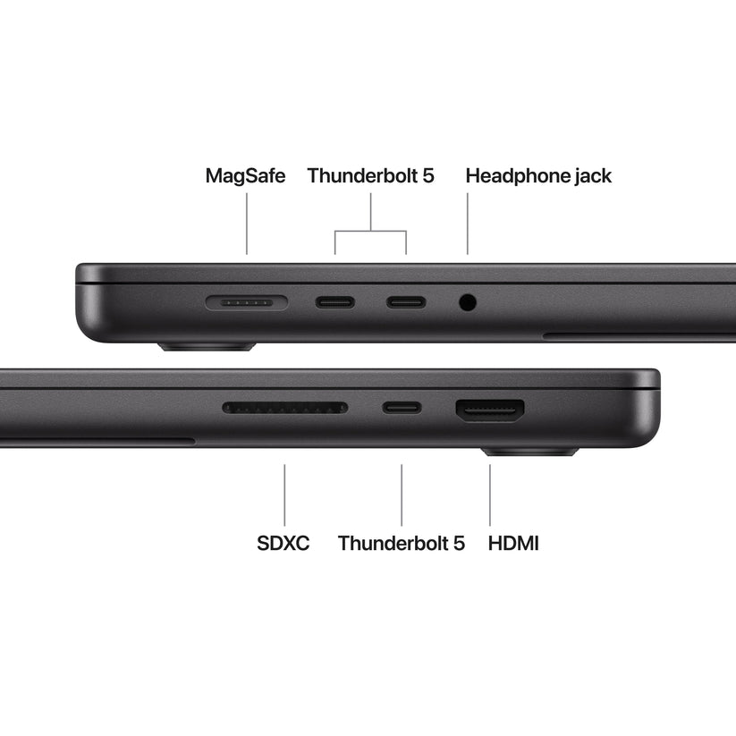 Produs configurabil: MacBook Pro 16", procesor Apple M5 Max, 18 nuclee CPU si 40 nuclee GPU, 128GB, 4TB SSD, Space Black, Textura nano, INT KB