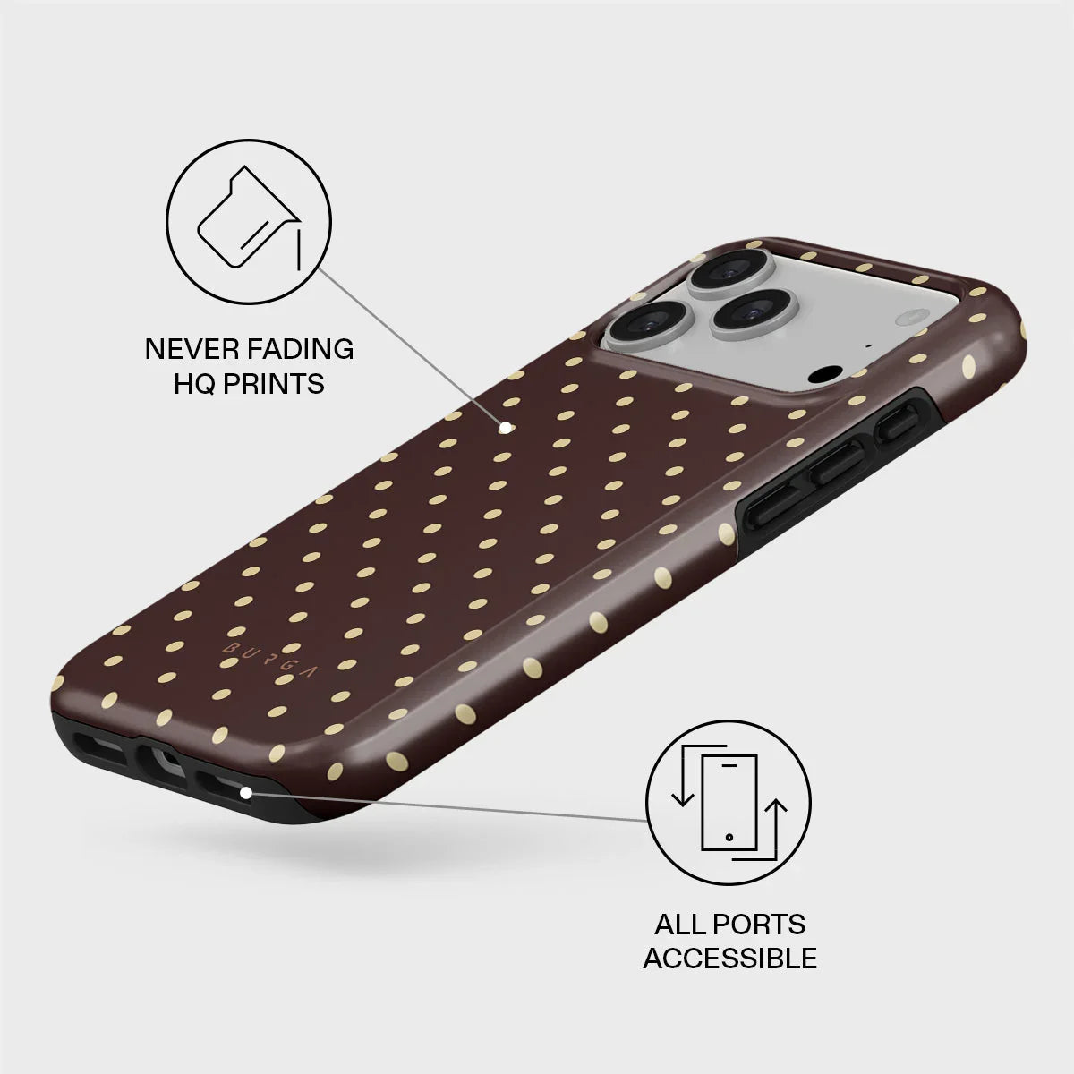 Husa de protectie BURGA pentru iPhone 17 Pro Max, Maro/Galben