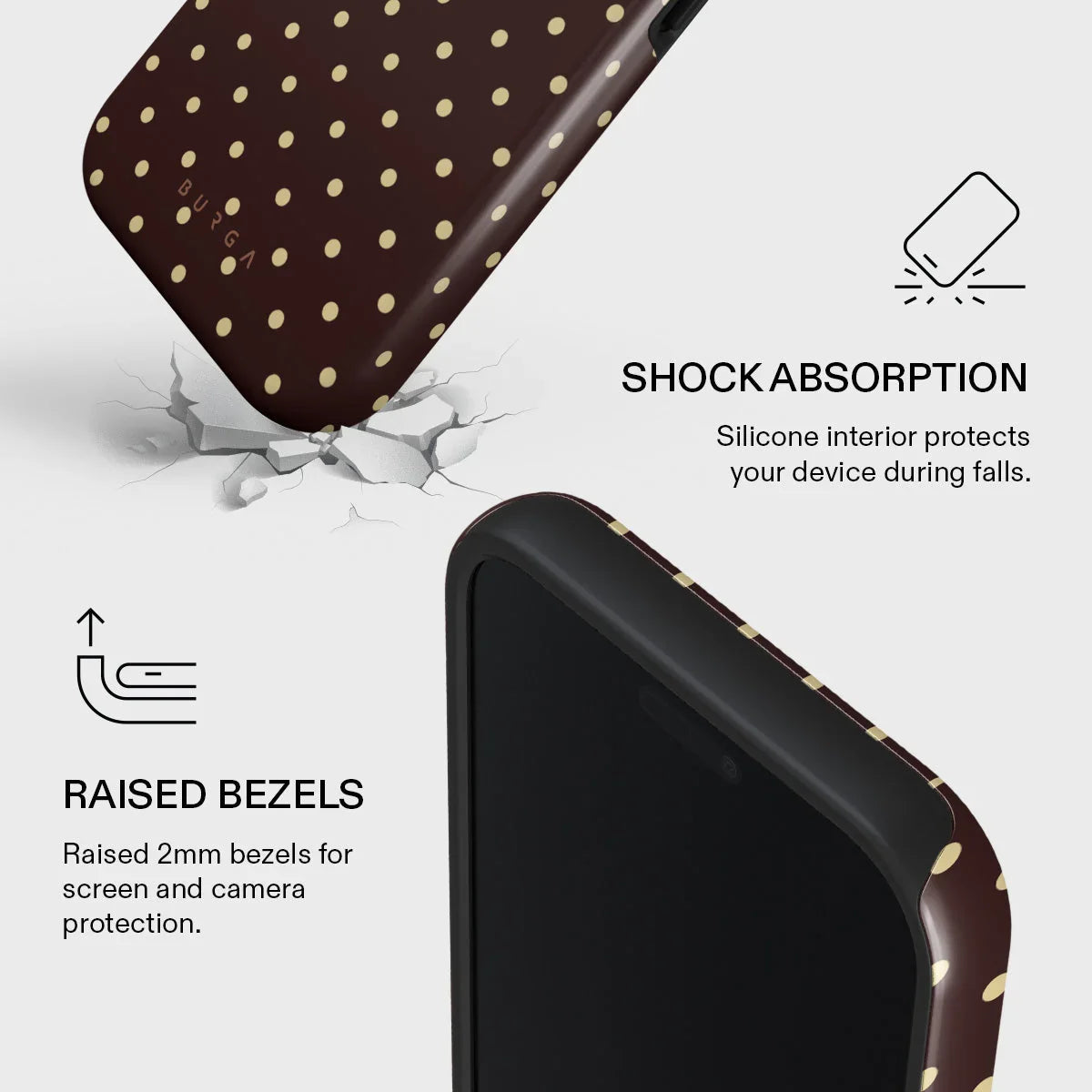 Husa de protectie BURGA pentru iPhone 17 Pro Max, Maro/Galben