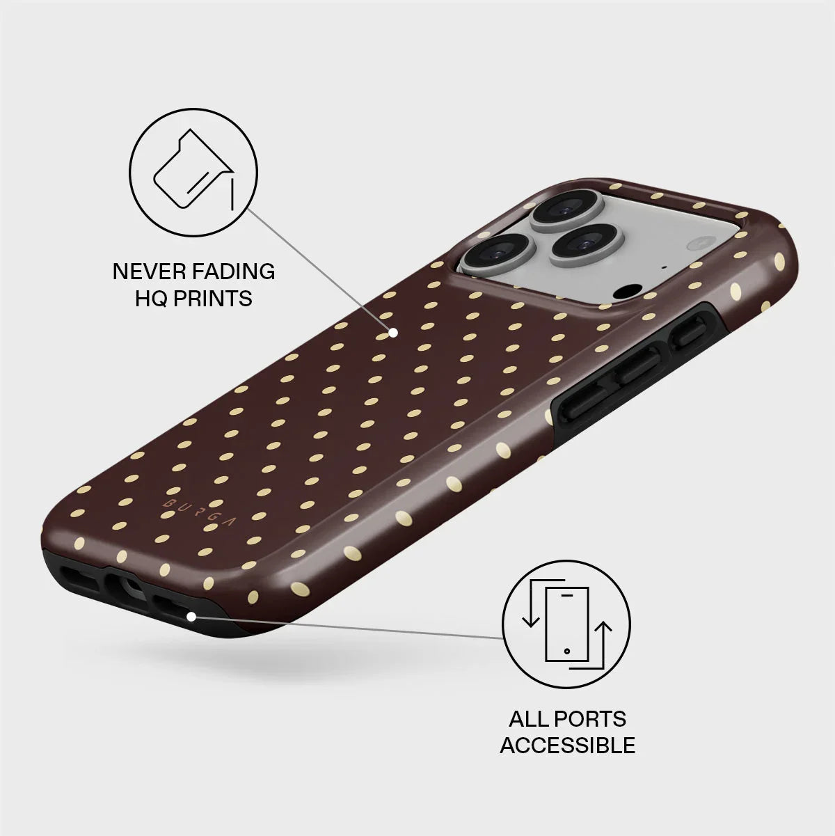 Husa de protectie BURGA pentru iPhone 17 Pro, Maro/Galben