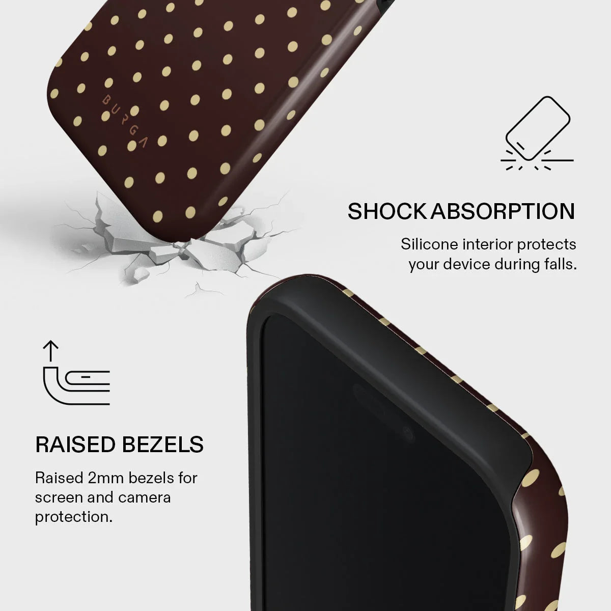 Husa de protectie BURGA pentru iPhone 17 Pro Max, Maro/Galben