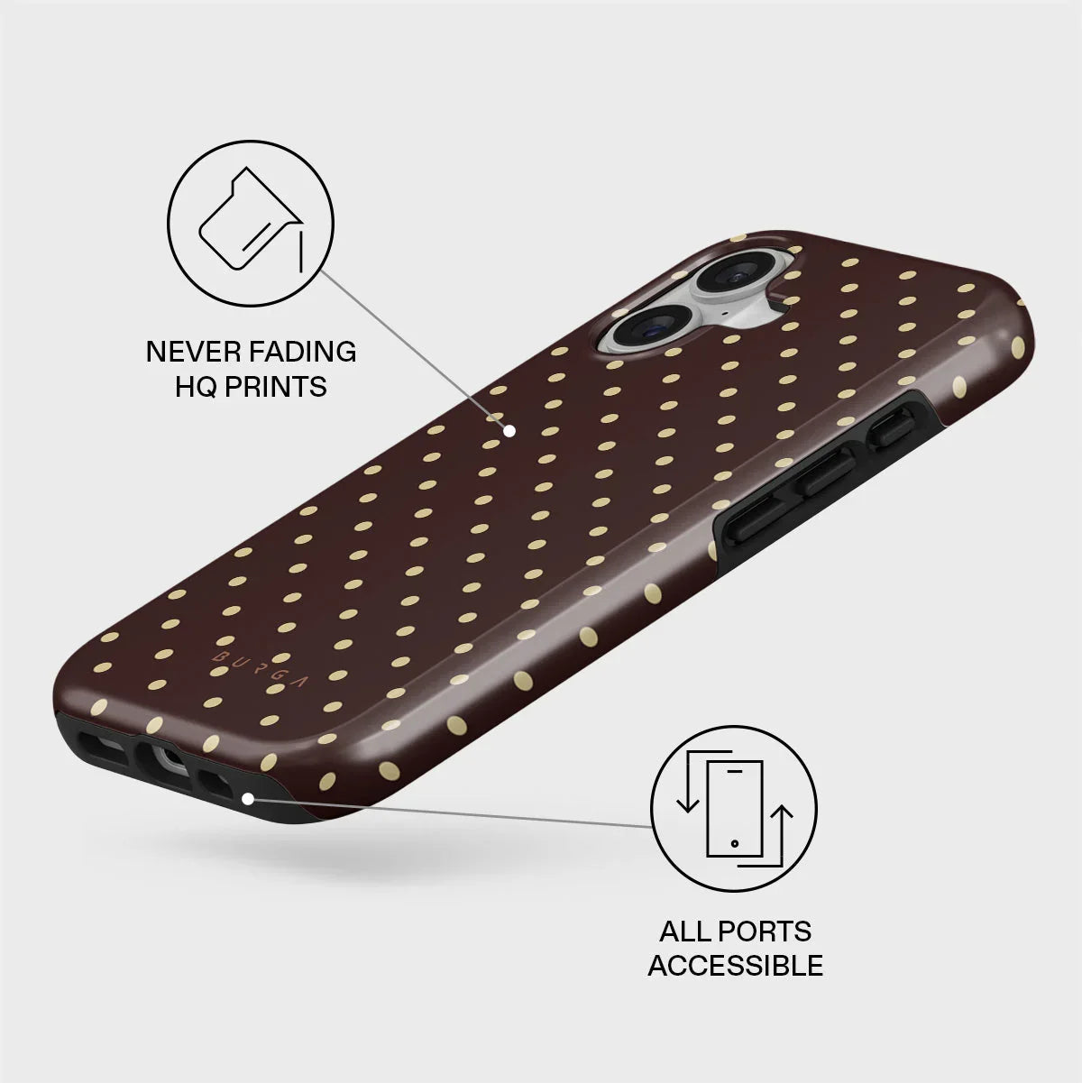 Husa de protectie BURGA pentru iPhone 17, Maro/Galben