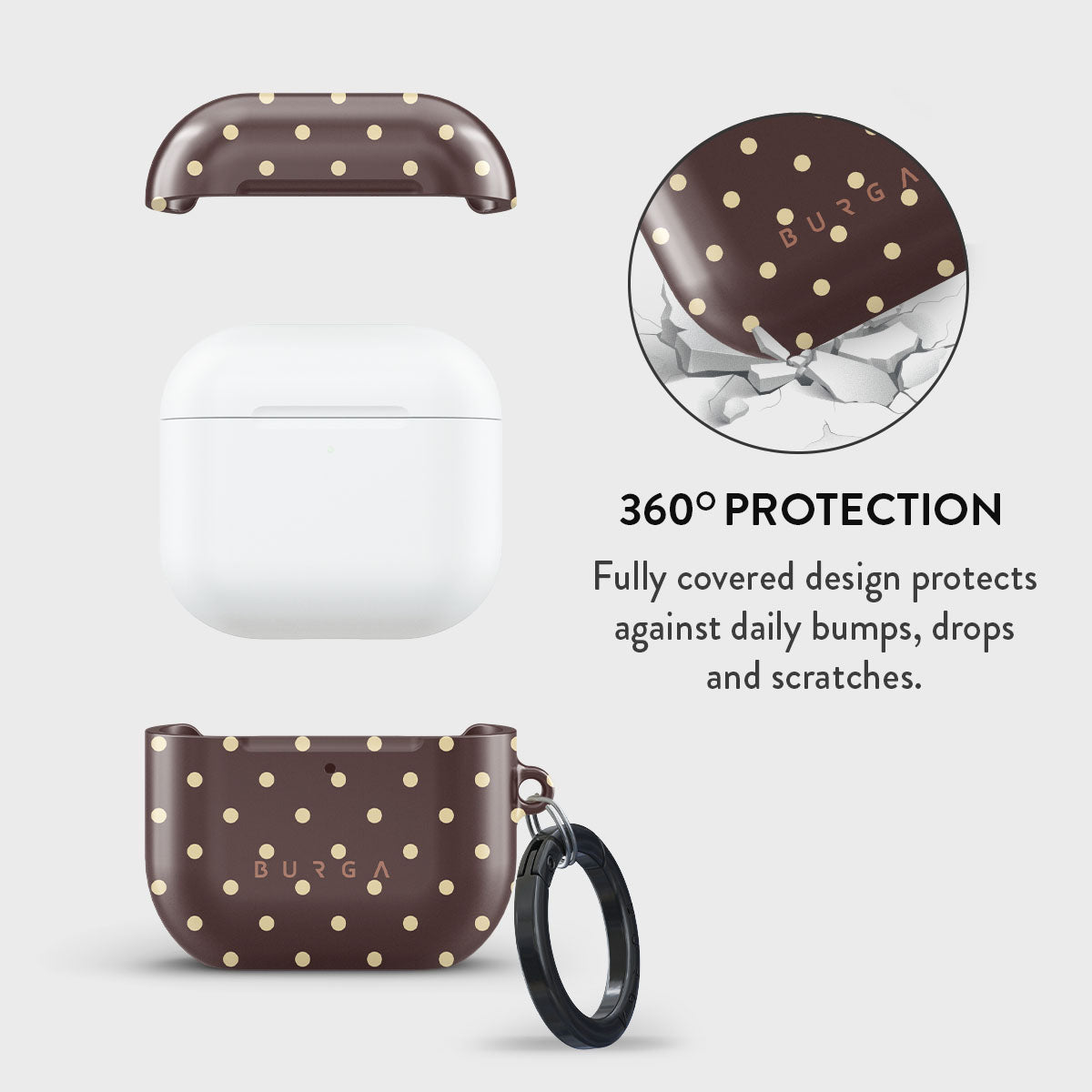 Husa de protectie BURGA pentru AirPods 4, Maro/Galben - iSTYLE.ro