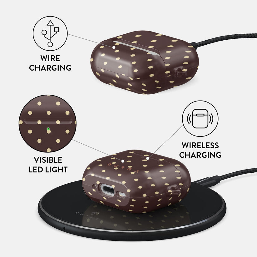 Husa de protectie BURGA pentru AirPods 4, Maro/Galben - iSTYLE.ro