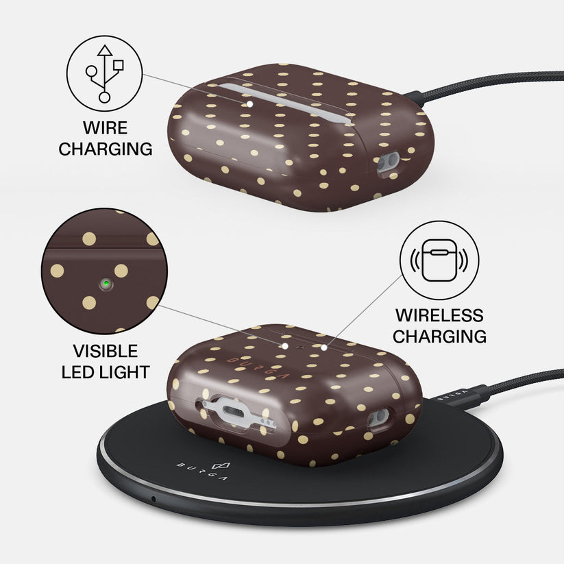 Husa de protectie BURGA pentru AirPods Pro 3, Maro/Galben - iSTYLE.ro