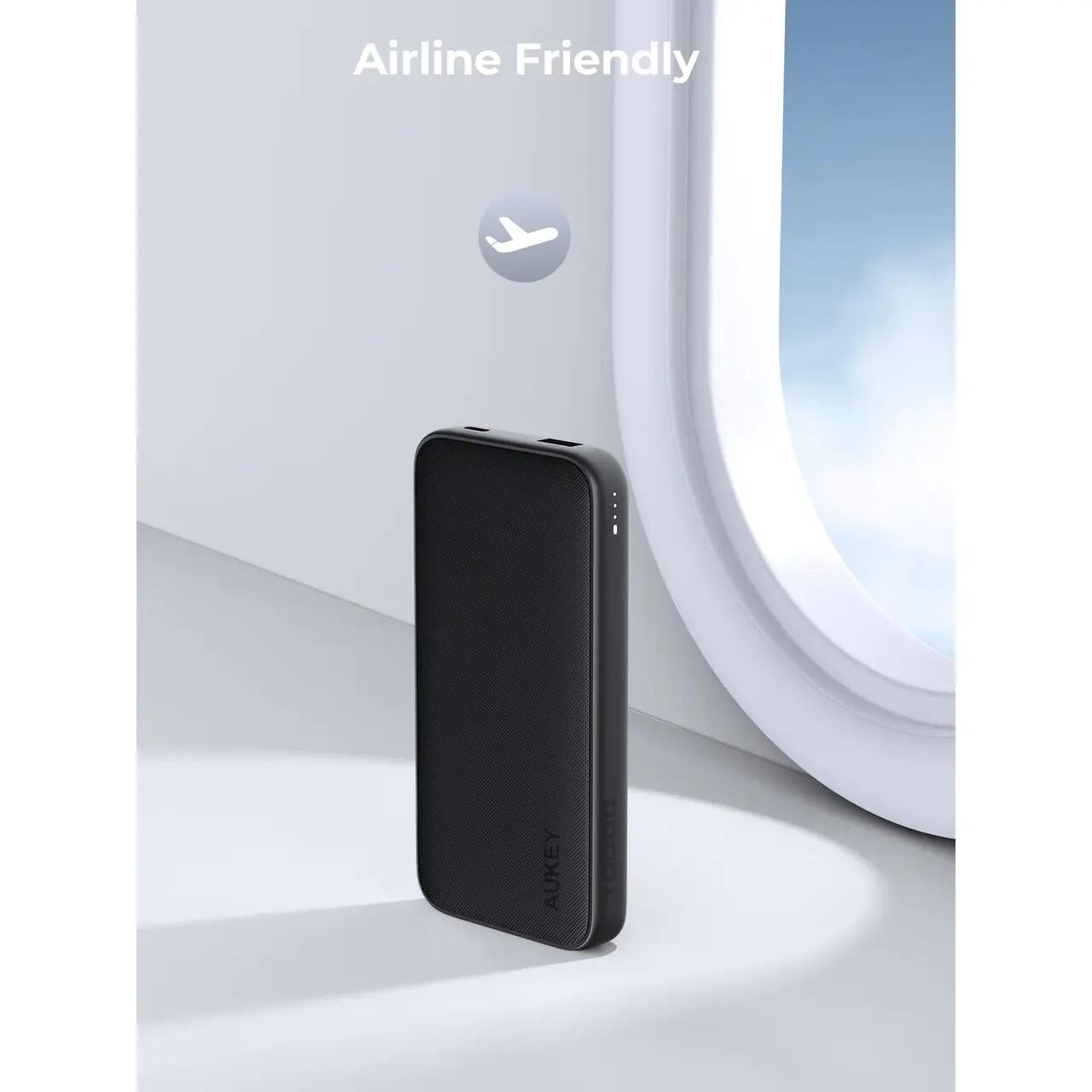 Baterie externa AUKEY, 10000 mAh, Fast Charging, Gri