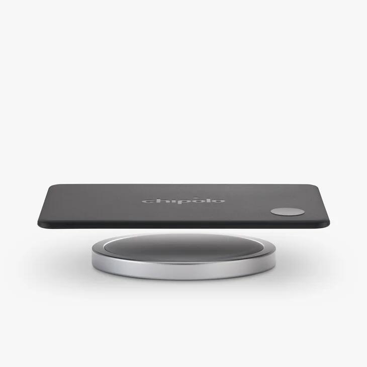 Tracker reincarcabil tip card Chipolo, compatibil Find My, Negru