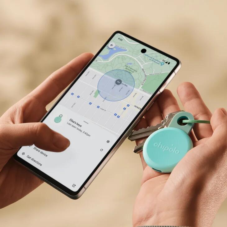 Tracker reincarcabil Chipolo LOOP, compatibil Find My, Menta