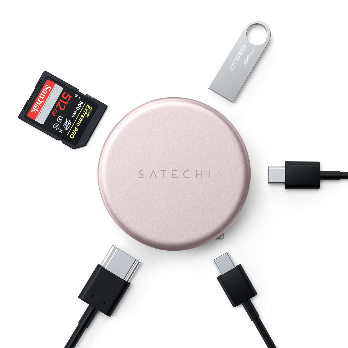 Adaptor Satechi OntheGo 5-in-1 Multiport (1x HDMI 4K 60Hz, 1x USB-C up to 5 Gbps, 1x USB-A 3.0 up to 5 Gbps, 1xUSB-C PD60W, 1x SD card reader), Indigo
