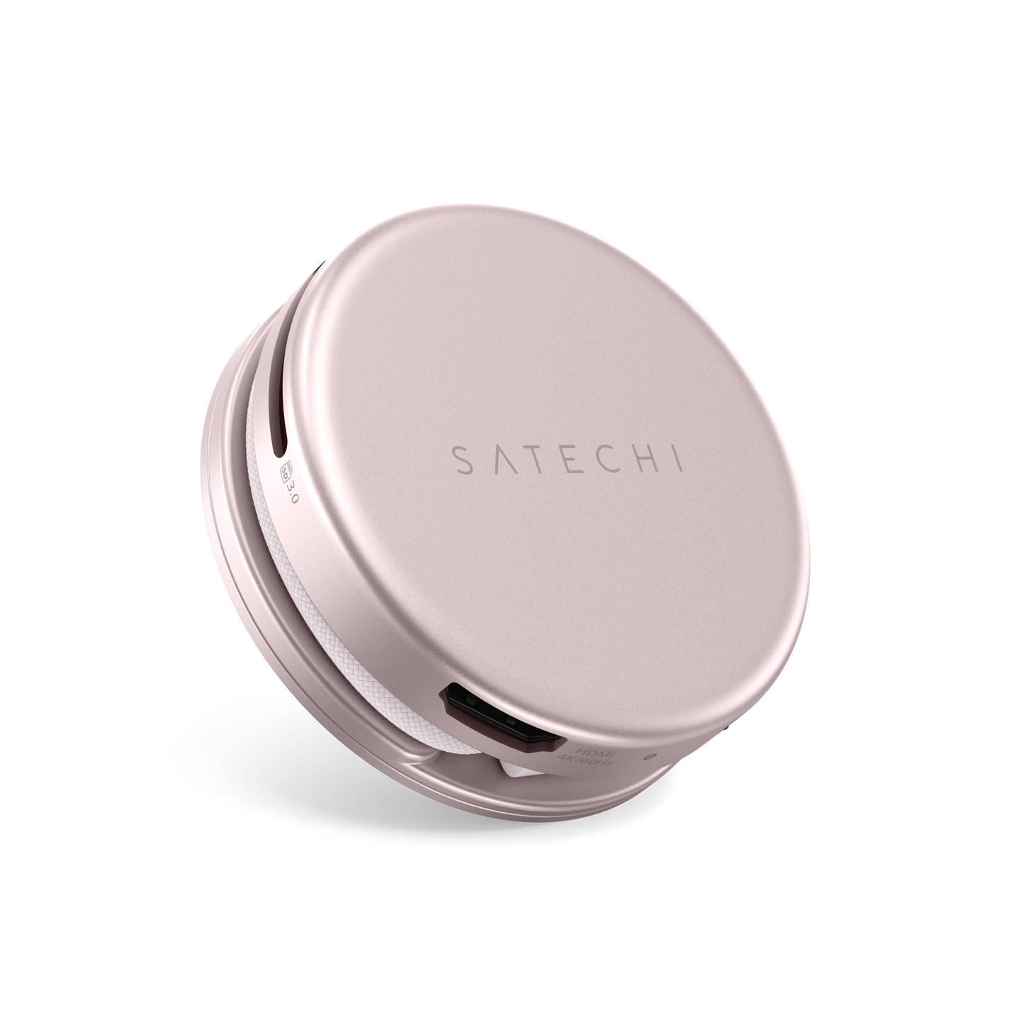 Adaptor Satechi OntheGo 5-in-1 Multiport (1x HDMI 4K 60Hz, 1x USB-C up to 5 Gbps, 1x USB-A 3.0 up to 5 Gbps, 1xUSB-C PD60W, 1x SD card reader), Blush