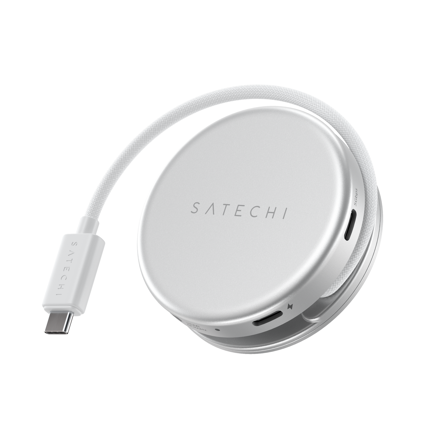 Adaptor Satechi OntheGo 5-in-1 Multiport (1x HDMI 4K 60Hz, 1x USB-C up to 5 Gbps, 1x USB-A 3.0 up to 5 Gbps, 1xUSB-C PD60W, 1x SD card reader), Silver
