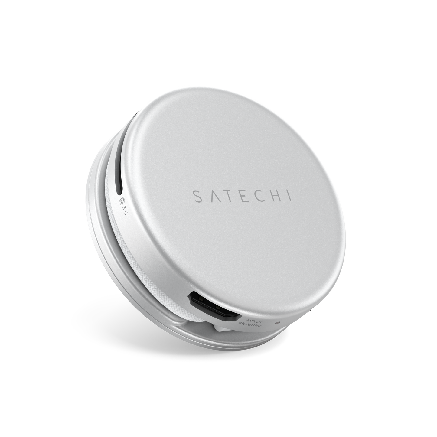 Adaptor Satechi OntheGo 5-in-1 Multiport (1x HDMI 4K 60Hz, 1x USB-C up to 5 Gbps, 1x USB-A 3.0 up to 5 Gbps, 1xUSB-C PD60W, 1x SD card reader), Silver