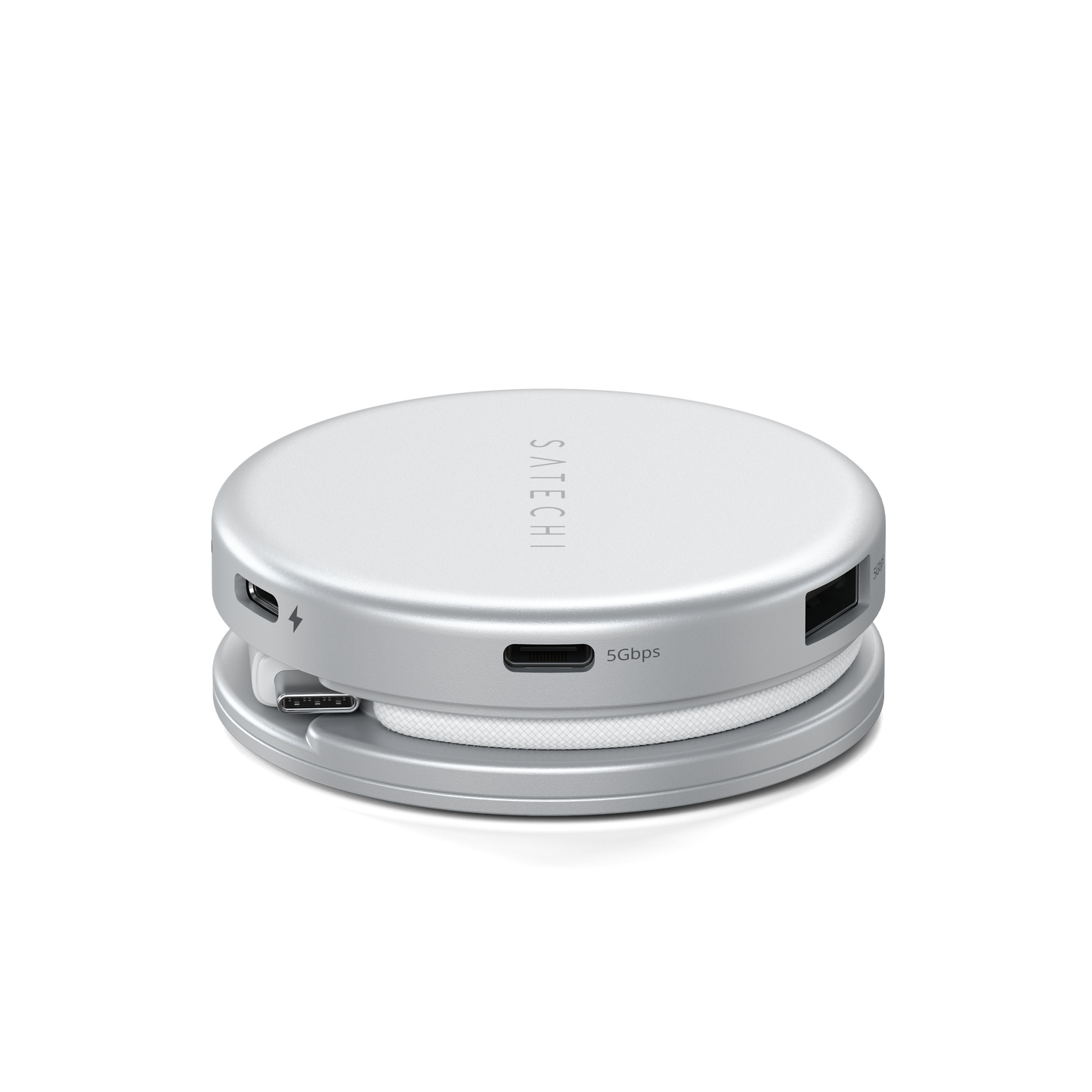 Adaptor Satechi OntheGo 5-in-1 Multiport (1x HDMI 4K 60Hz, 1x USB-C up to 5 Gbps, 1x USB-A 3.0 up to 5 Gbps, 1xUSB-C PD60W, 1x SD card reader), Silver
