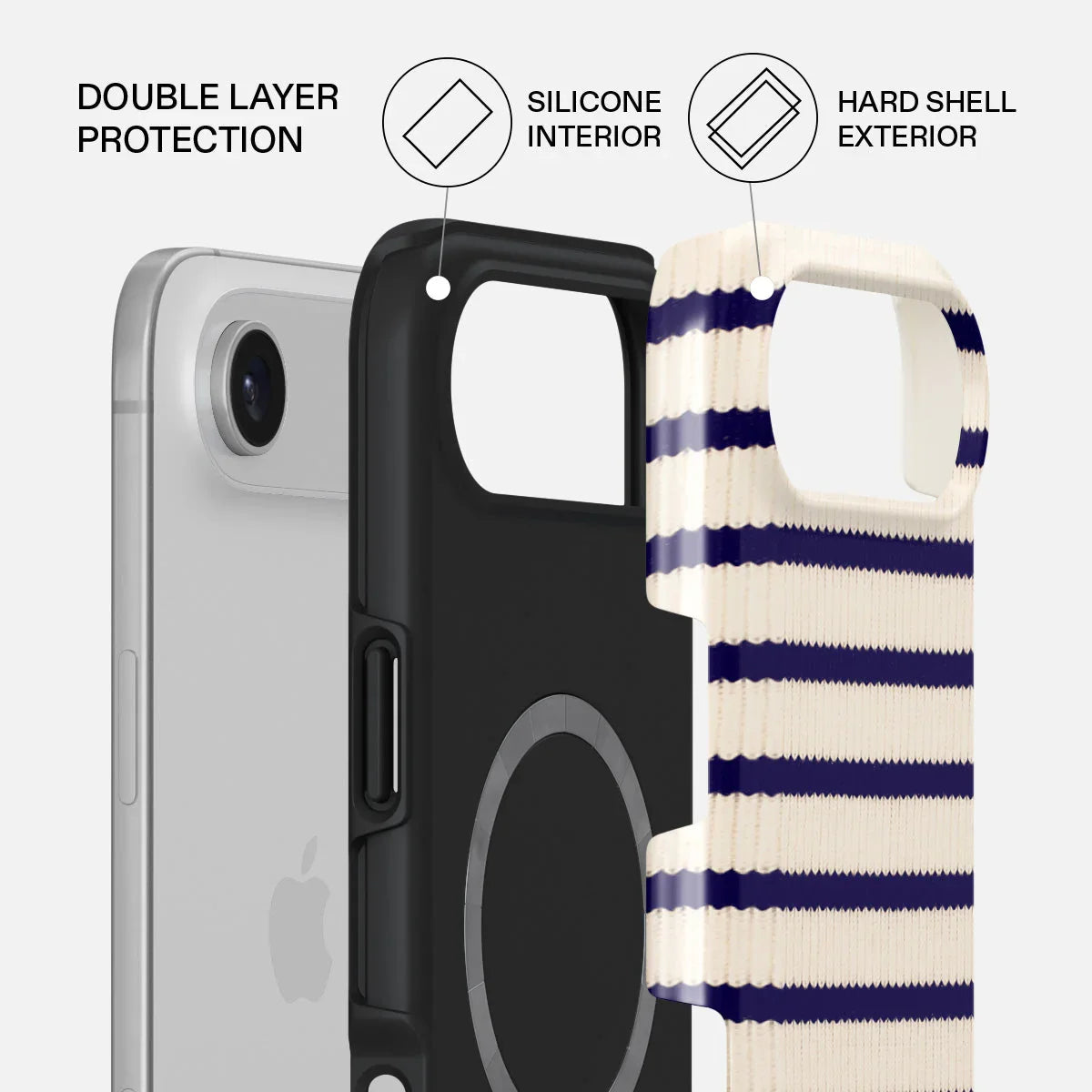 Husa de protectie BURGA pentru iPhone Air, Dungi, Bej - iSTYLE.ro