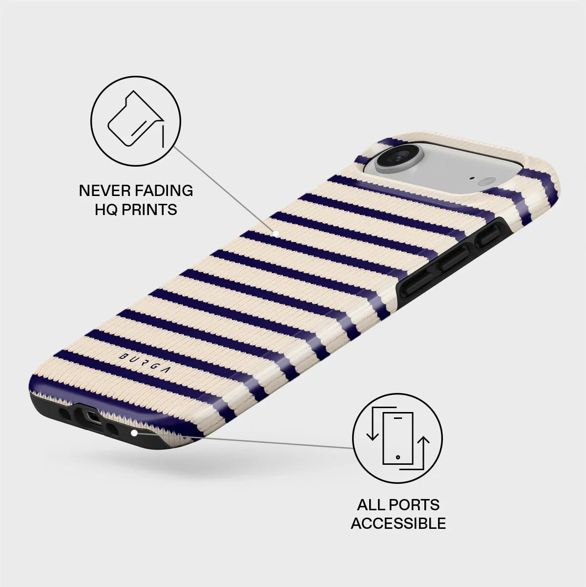 Husa de protectie BURGA pentru iPhone Air, Dungi, Bej - iSTYLE.ro
