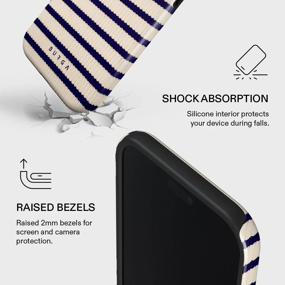 Husa de protectie BURGA pentru iPhone Air, Dungi, Bej - iSTYLE.ro