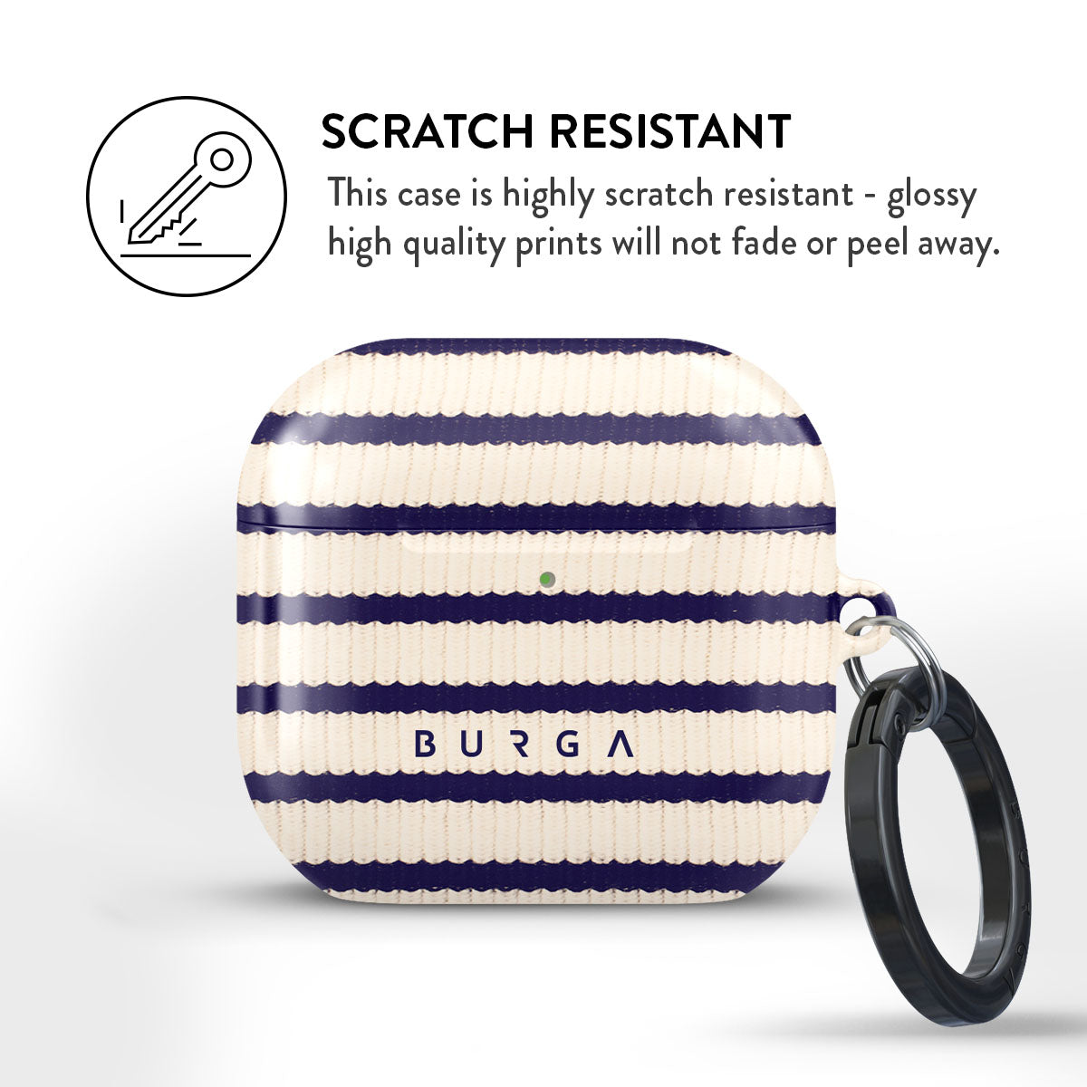 Husa de protectie BURGA pentru AirPods 4, Dungi, Bej