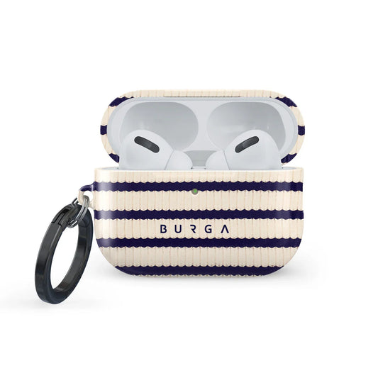 Husa de protectie BURGA pentru AirPods Pro 3, Dungi, Bej - iSTYLE.ro