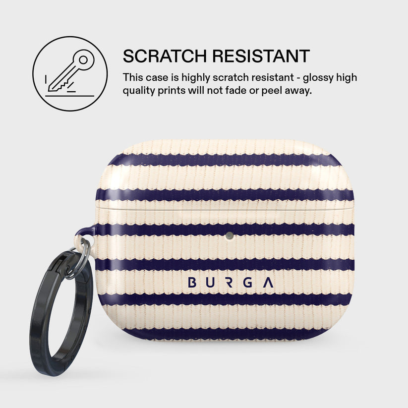 Husa de protectie BURGA pentru AirPods Pro 3, Dungi, Bej - iSTYLE.ro