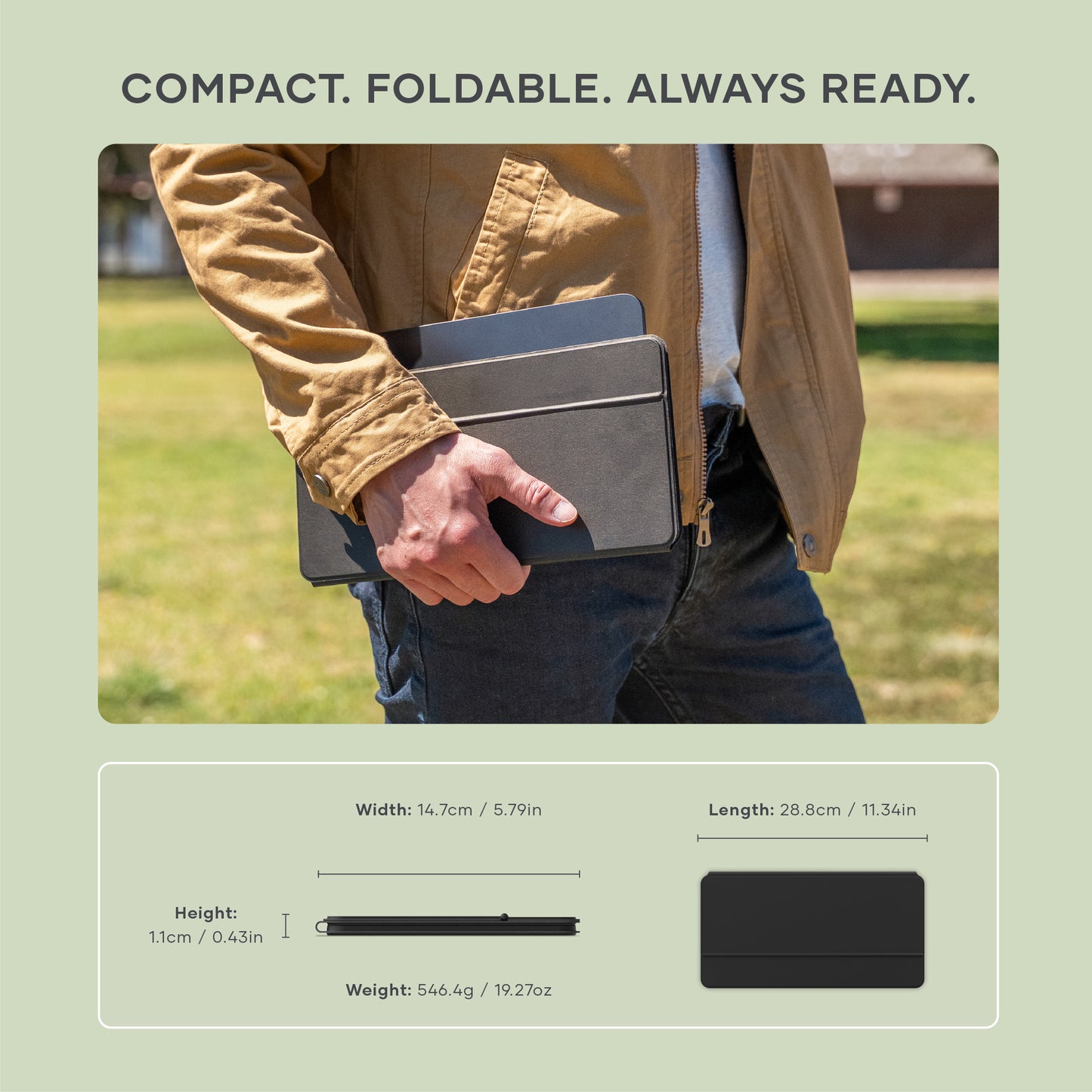 Satechi Tastatură Bluetooth OntheGo cu suport, Negru