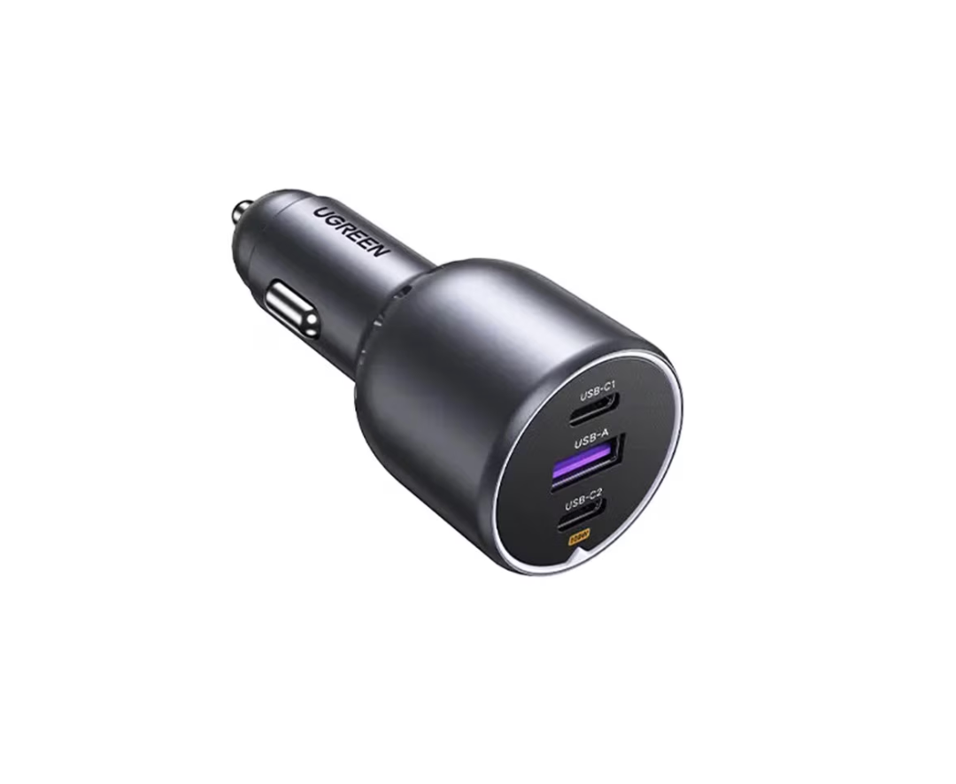 Incarcator Auto UGREEN, 2xUSB-C, 1xUSB-A, 130W, PD3.0, QX4.0, Gri