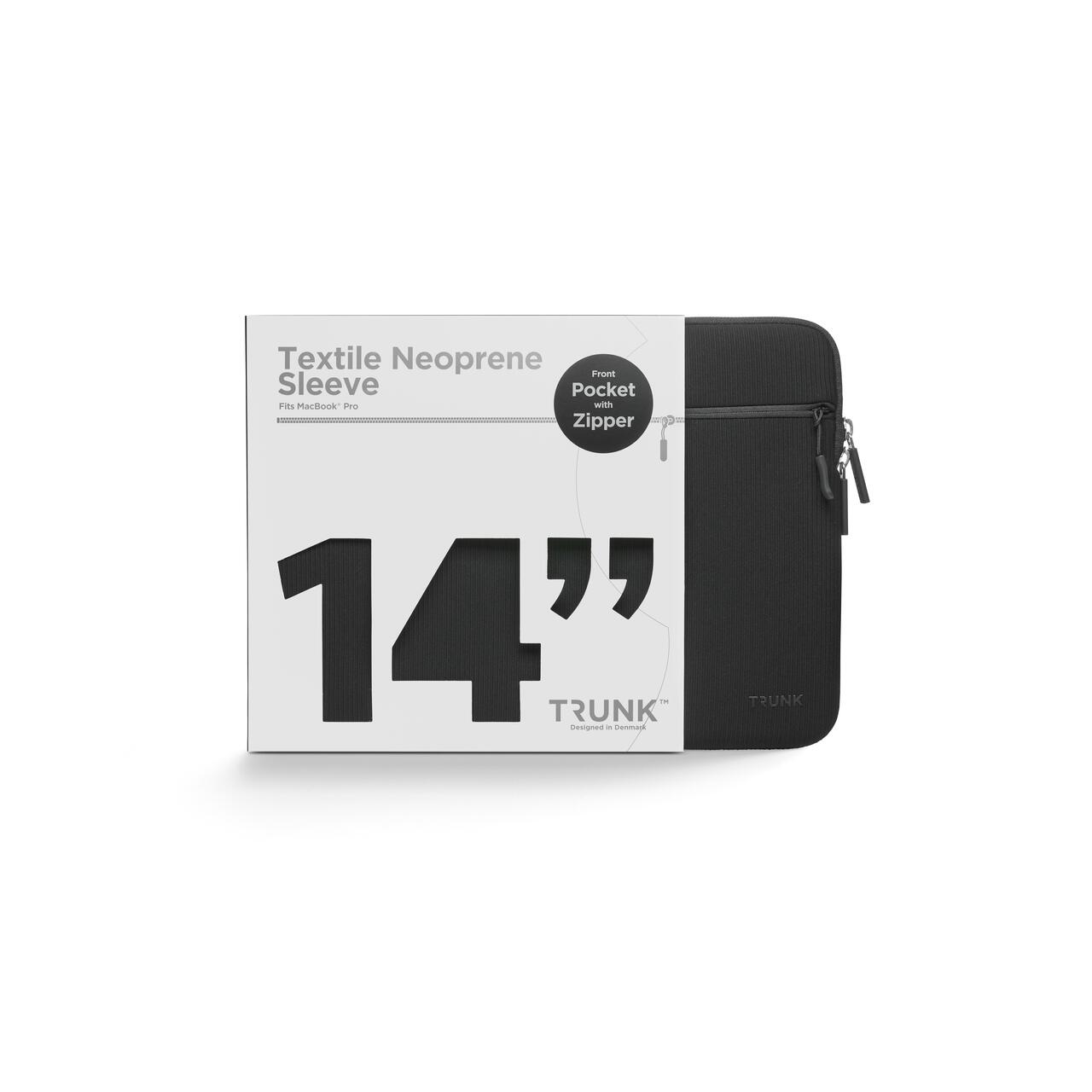 Husa de protectie TRUNK pentru MacBook 14", Textil, Negru