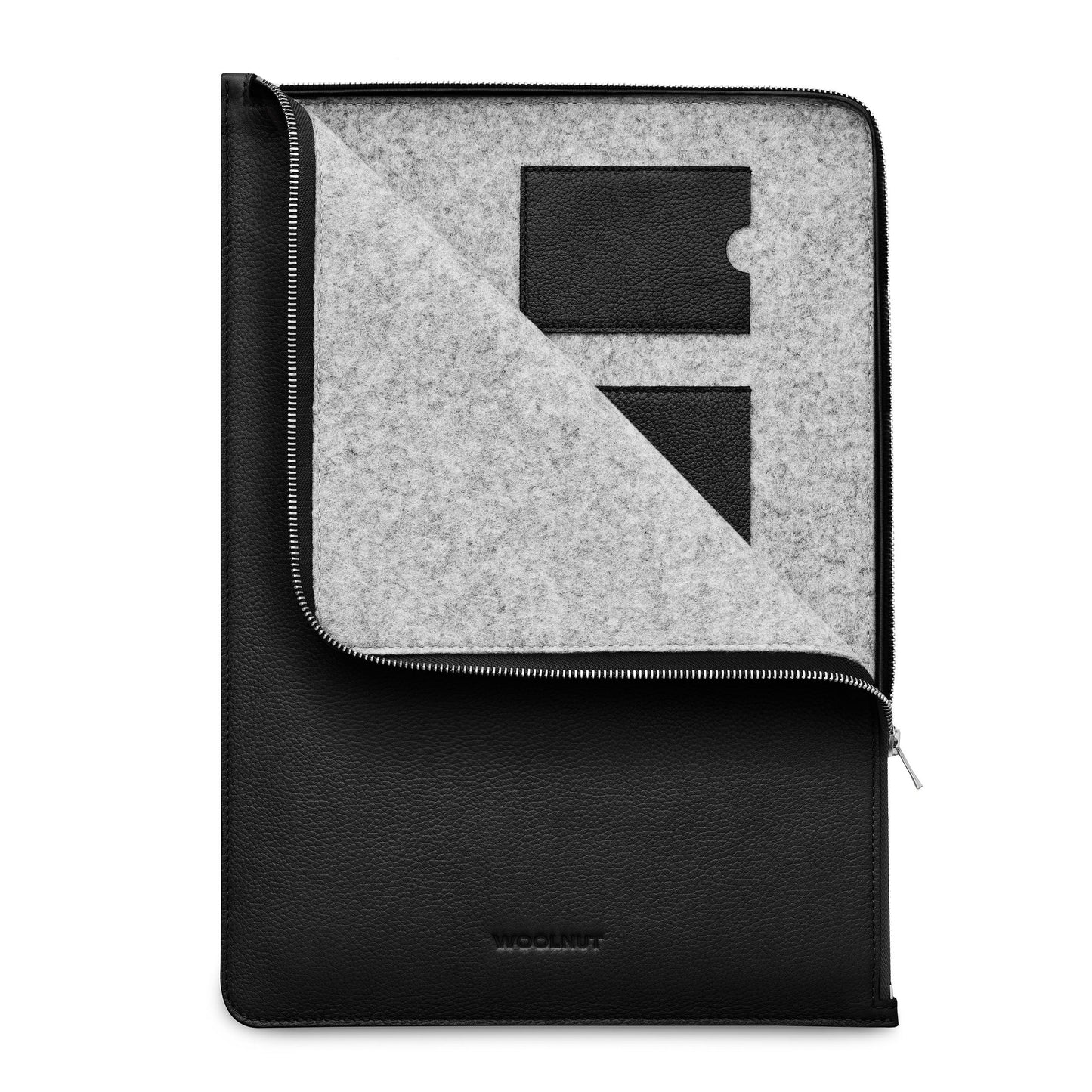 Husa de protectie Woolnut Folio pentru MacBook, 15", Piele, Negru