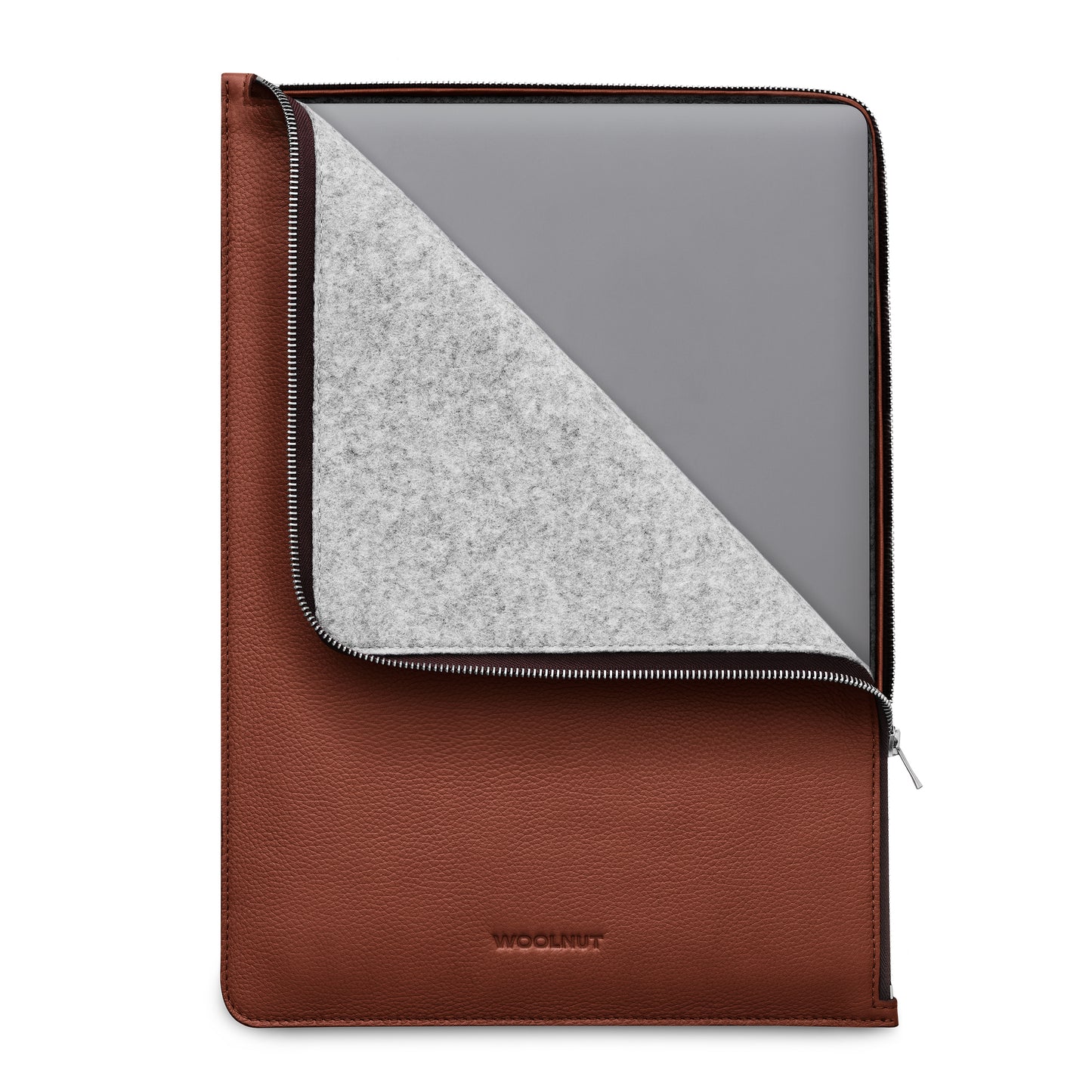 Husa de protectie Woolnut Folio pentru MacBook Pro 16", Piele, Cognac