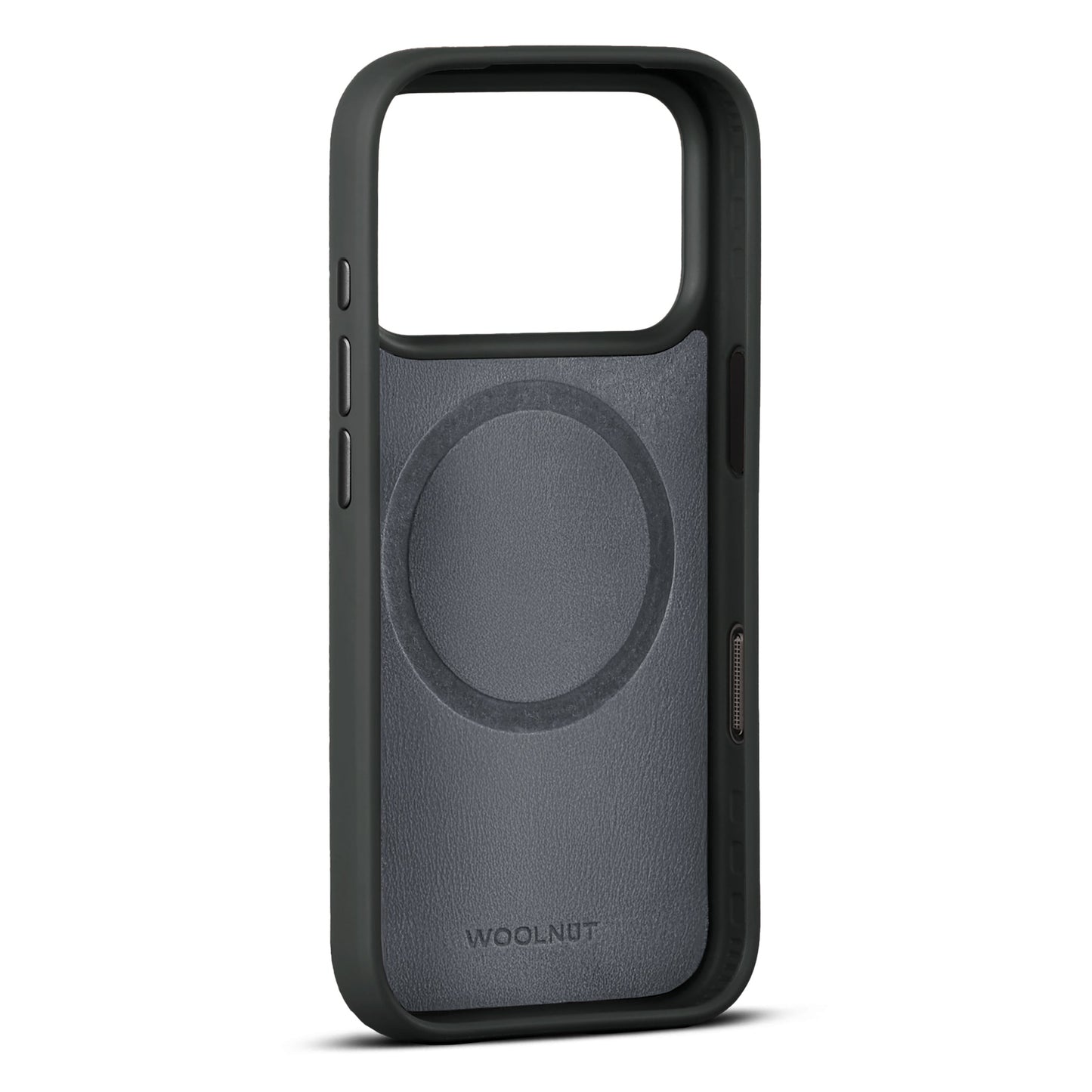 Husa de protectie Woolnut din piele pentru iPhone 17 Pro, Negru