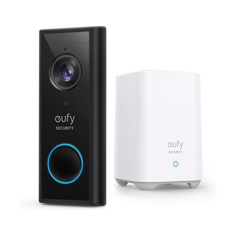 Kit sonerie video wireless + HomeBase EUFY E82101W4, 2K HD, Wi-Fi, negru-alb - iSTYLE RO