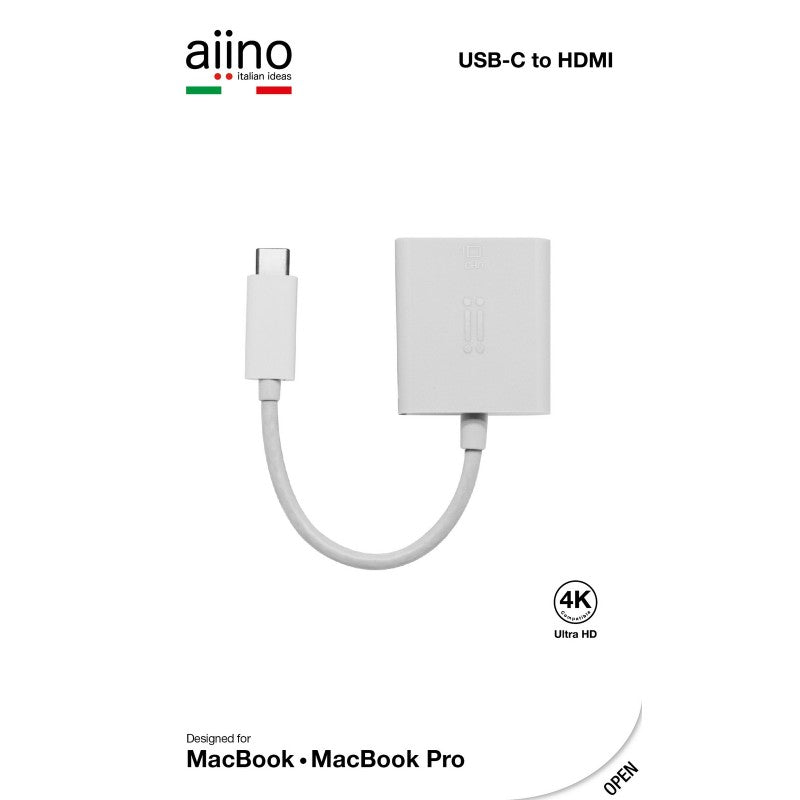 Adaptor Aiino USB-C la HDMI 4K - Premium - White - iSTYLE RO