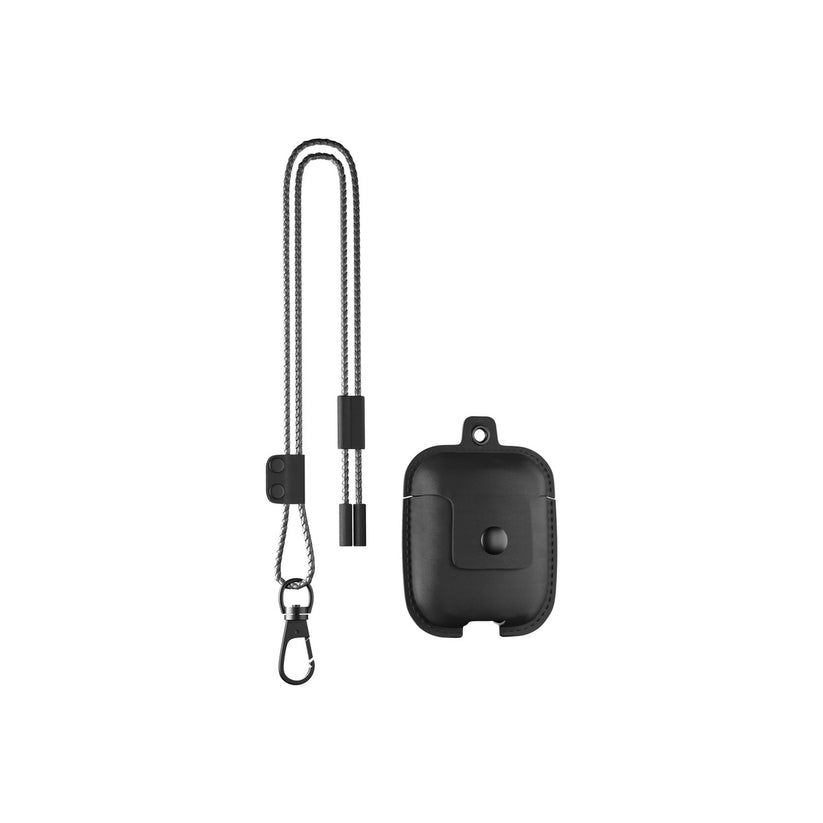 Husa de protectie Woodcessories AirCase pentru AirPods 1 & 2 Piele, Midnight Black - iSTYLE RO