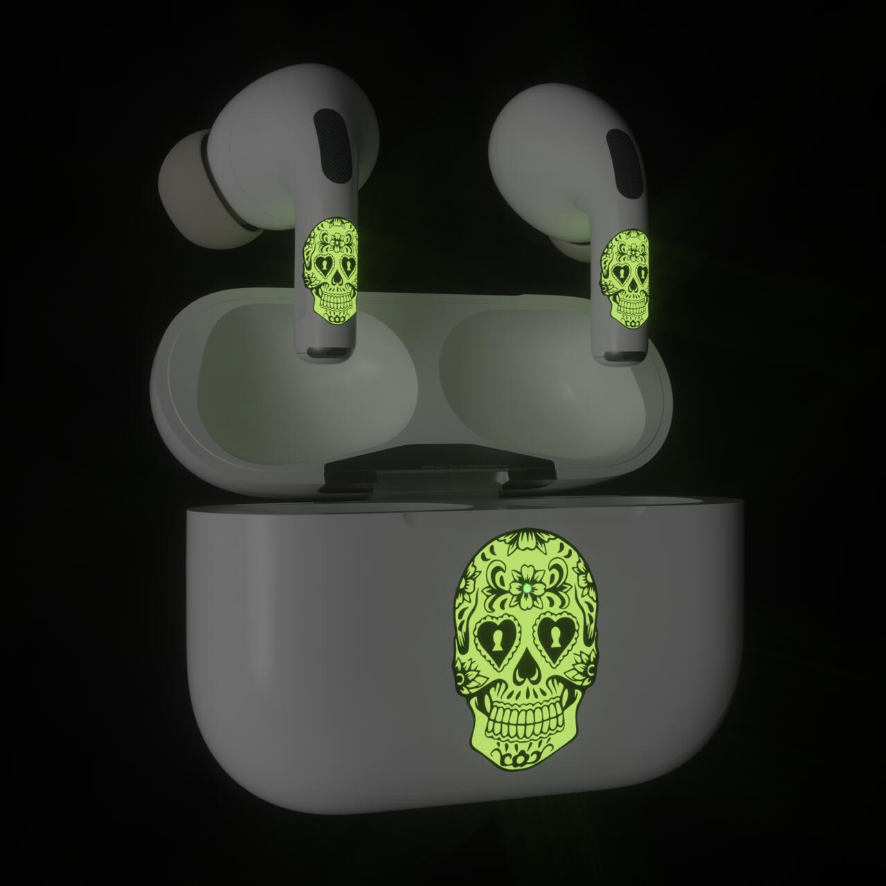 Skin NEXT ONE pentru AirPods Pro - Craniu fosforescent - iSTYLE RO