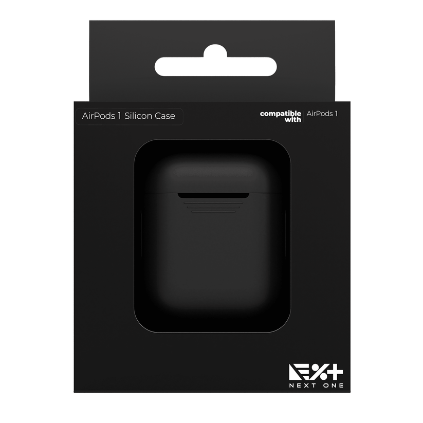Husa de protectie NEXT ONE pentru AirPods (gen.1-2), Silicon, Negru - iSTYLE RO