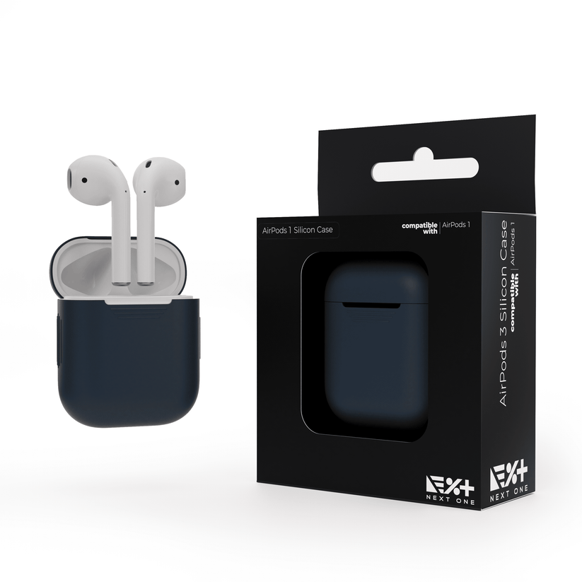 Husa de protectie NEXT ONE pentru AirPods (gen.1-2), Silicon, Albastru - iSTYLE RO