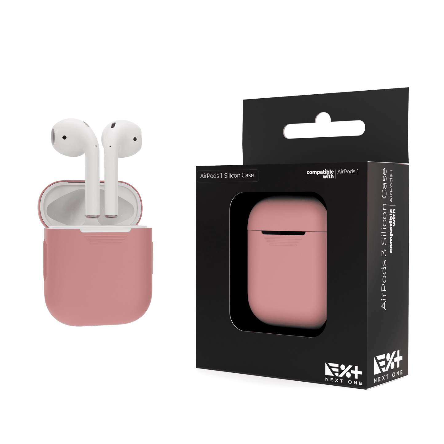 Husa de protectie NEXT ONE pentru AirPods (gen.1-2), Silicon, Roz - iSTYLE RO