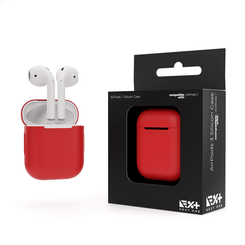 Husa de protectie NEXT ONE pentru AirPods (gen.1-2), Silicon, Rosu - iSTYLE RO