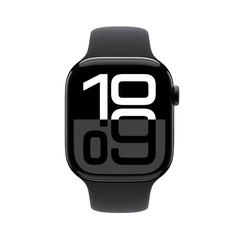 Resigilat: Apple Watch Series 10 GPS, 46mm Jet Black Aluminium Case, Black Sport Band - S/M - iSTYLE RO