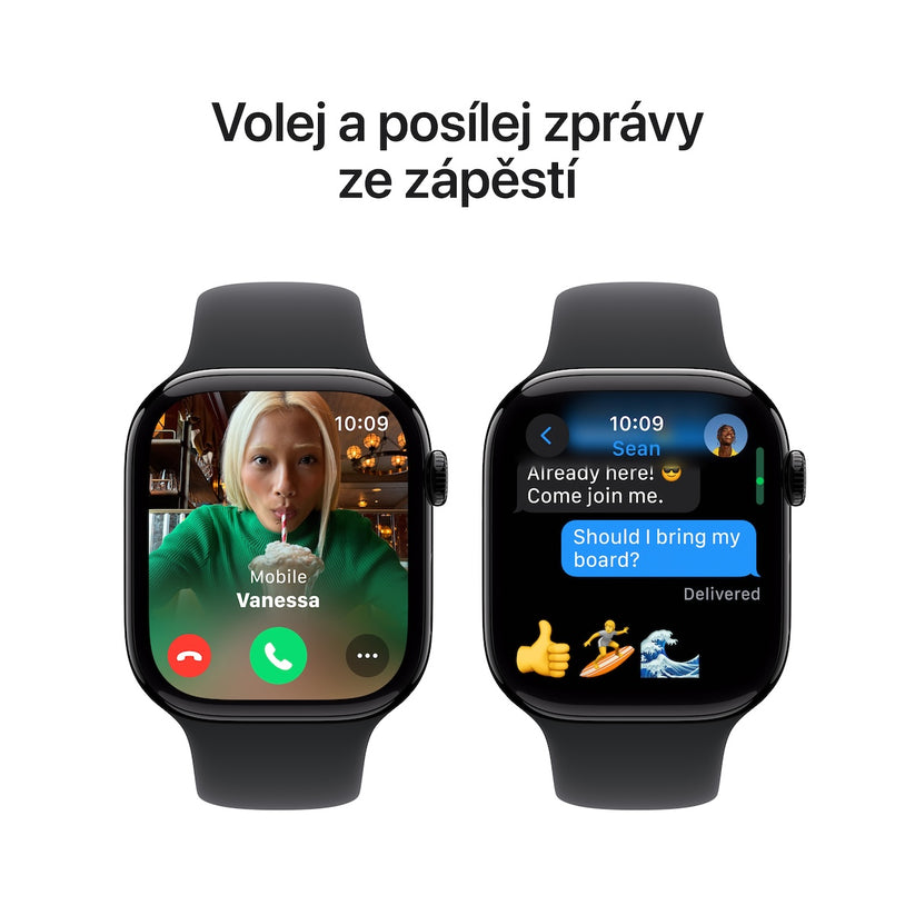 Resigilat: Apple Watch Series 10 GPS, 46mm Jet Black Aluminium Case, Black Sport Band - S/M - iSTYLE RO